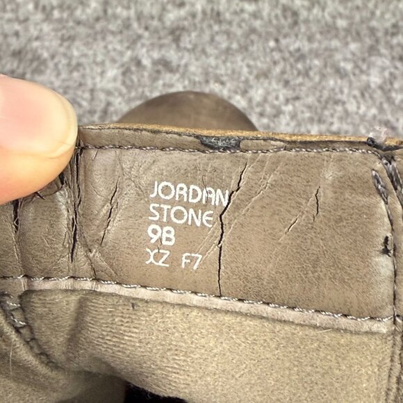 ✅Womens 9 Earth Jordan Stone Ankle Boots Brown Leather Side Zipper PEELING LINER - Picture 3 of 14